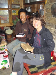 LED solar light distribution, Jase Bhanjyang – LED Solu Khumbu Trek, April/May 2016