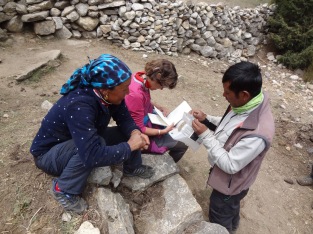 LED solar light distribution, Bhote Kosi valley - LED Solu Khumbu Trek, April/May 2016