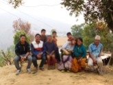 Sundalpulchok schools visit with NYF - April 2016 - Val with locals at meeting with Lalit